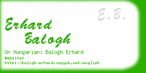 erhard balogh business card